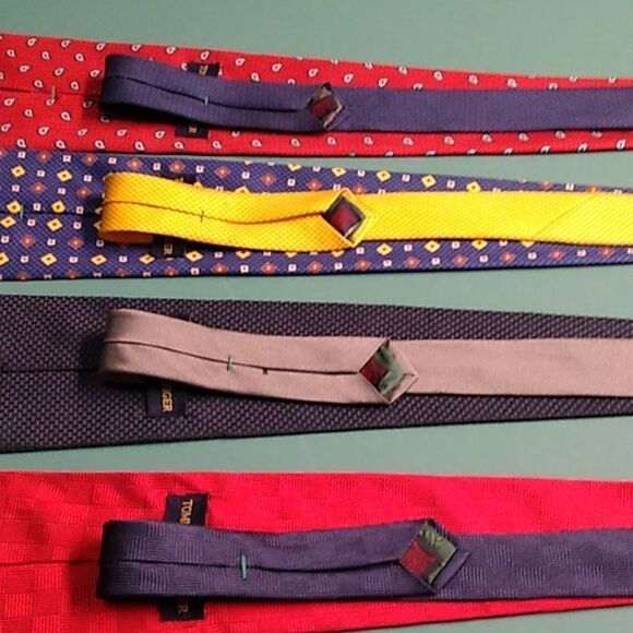 Tommy Hilfiger Red, Blue and Yellow Silk Ties - Picture 6 of 9